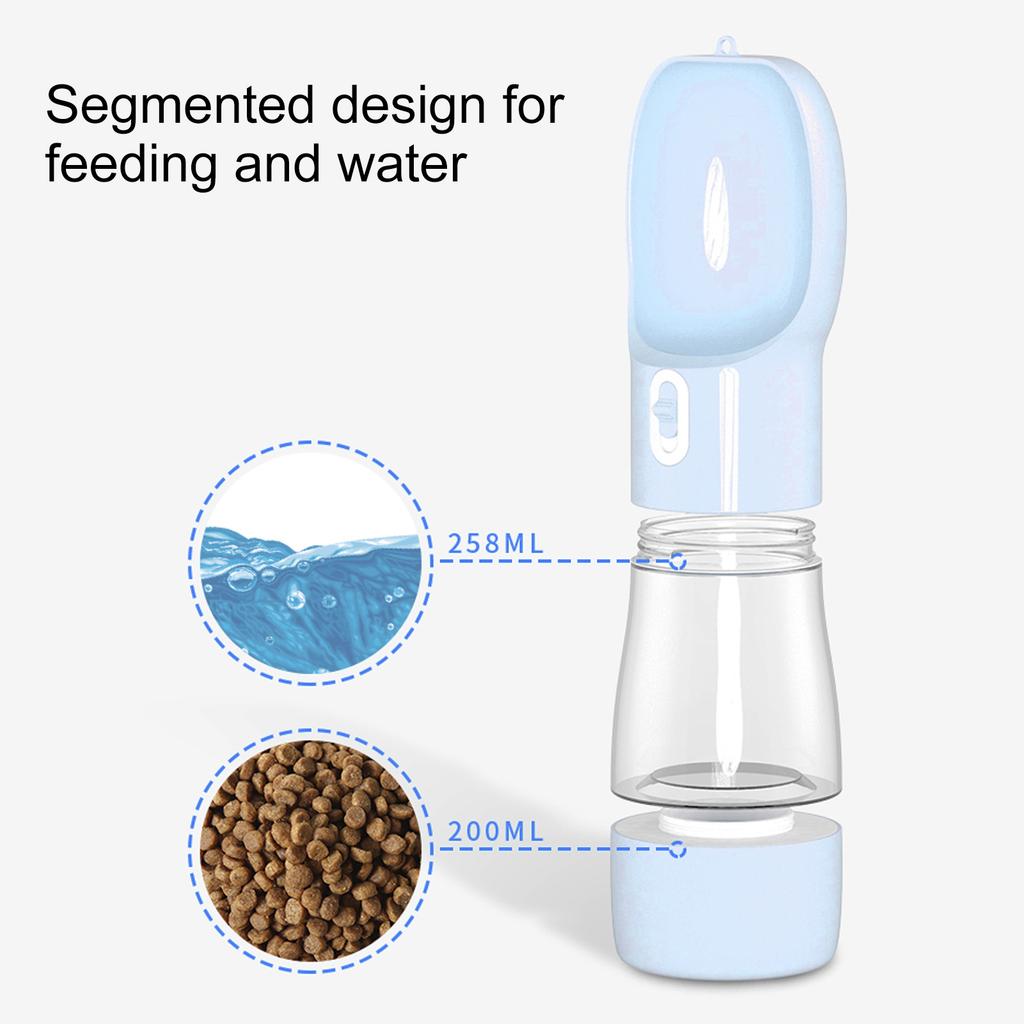 400ml Dog Water Bottle Food Grade Lkproof Water Saving Portable Dog Water Bowl Dispenser with Lanyard for Outdoor