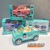 Kawaii Electric Mini Macaron Convertible Cars Music Simulation Miniature Car Model Toys For Kids 2 To 4 Years Old Lovely Gifts