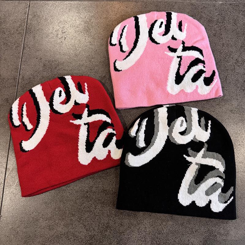 Knitted Alphabet Jacquard Hat Neutral Warm Hat For Street Casual Wear Daily