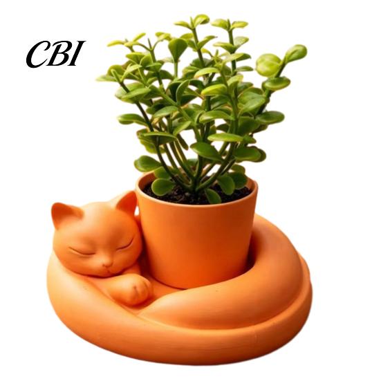 Artistic Desktop Planter 3D Printed Succulents Planter, Creative Mini Flower Pot with Sculptural Design, Small Desk Decor for Office Bedroom оранжевый