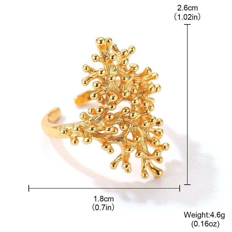 New electroplated woven opening adjustable ring ring ring French light luxury gold niche fashion