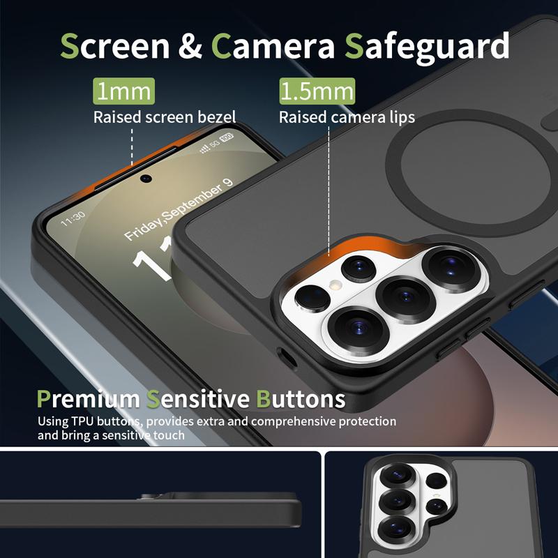 For Samsung Galaxy S26 Ultra S26 Plus Case Magnetic Matte PC+TPU Anti-Fingerprints Smooth Touch Translucent Cover