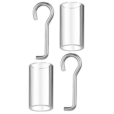 2 Set Tilt Wand Wire and Sleeve Collar for Horizontal Mini Blinds Wand Replacement with Hook Window Blind Repair Parts