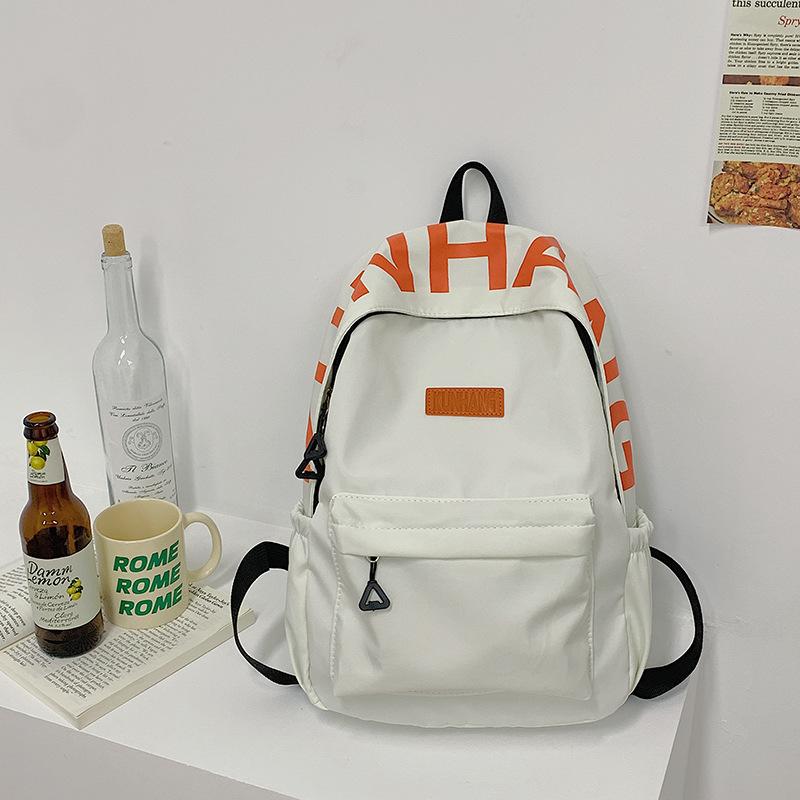 High value letter printing, junior high school students, primary school students, simple and versatile, ultra-light college style backpack
