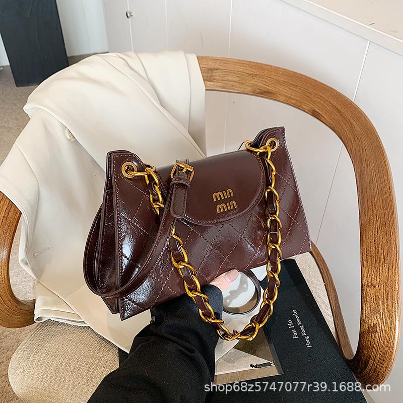 Rhombus chain bag women's autumn and winter 2025 new niche design shoulder messenger bag high-end women's small square bag
