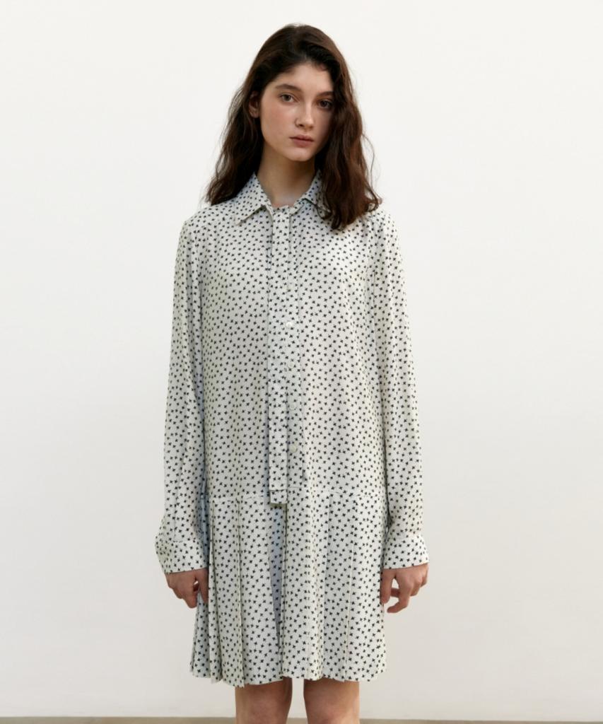 Anout Tie Shirt Dress - Cream