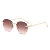 Classy Sunglasses Oval Metal Frame Lenses Uv  Summer Outdoor Protection Sun