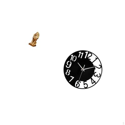 Acrylic Lion Art Clock Decorative Sculpture Silent Tabletop Ornament Figurine for Office Home