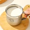  304 Stainless Steel Children Water Cup With Handle 300ML Durable Anti Scald Tea Milk Coffee Mug Mini Kids Drinking Cup