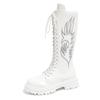 Fashion Embroidered Boots for Women 2025 Autumn New Thick-soled High-top Knee High Boots Retro Round Toe Long Platform Botas Femenina