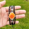 Seven Stars Bracelet for Men Poster Japan Anime Punk Fashion Glass Button Leather Bracelets Wristband Fans Collect