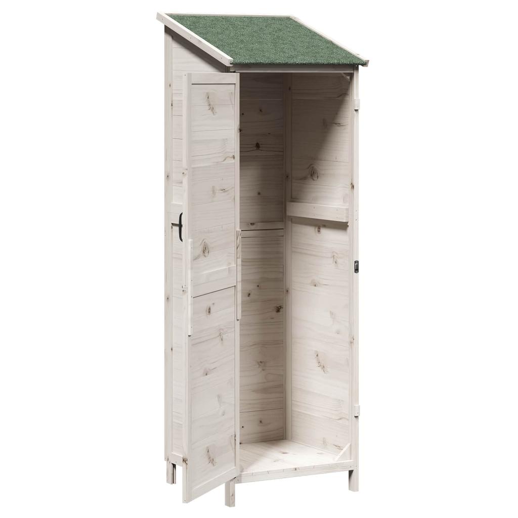 Garden Shed White 59.5 x 56 x 176.5 cm Solid Spruce Wood