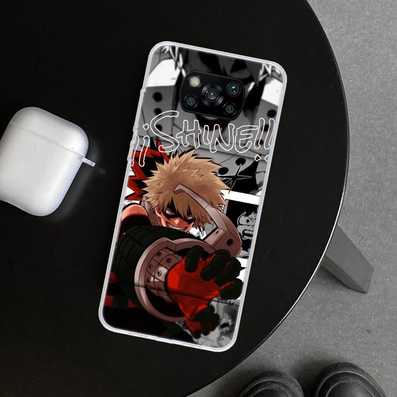 MHA Bakugou Katsuki Phone Case Cover for Xiaomi Poco X6 X5 X7 Pro F7 Ultra Redmi 15C 15 13C 13 12C 12 10C 10 10A 9C 9A 9T 9 Coqu