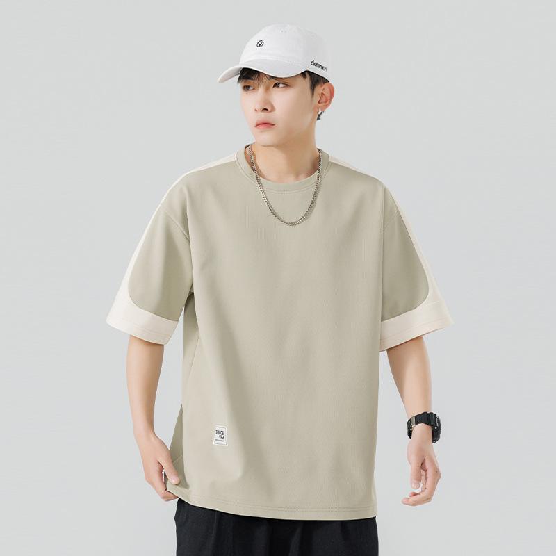 Herr Sommar Casual Lös Mode Bokstavstryck Bekväm Rund Hals Kortärmad T-shirt Topp