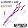 7.0 inch JP440C pink dense tooth curved tooth cosmetic scissors curved scissors, pet trimming scissors curved tooth scissors
