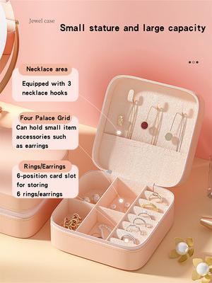 Portable Mini Jewelry Storage Box Travel Organizer Jewelry Box Leather Storage Earrings Necklace Ring Jewelry Organizer Display