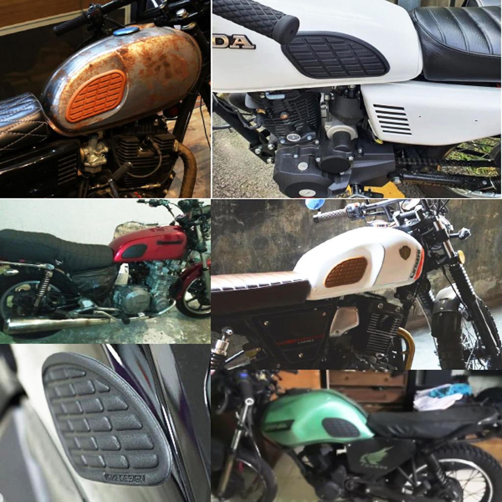 Motorcycle Tank Side Pads | Anti-Slip & Scratch Resistant | Double Sided Tape Installation