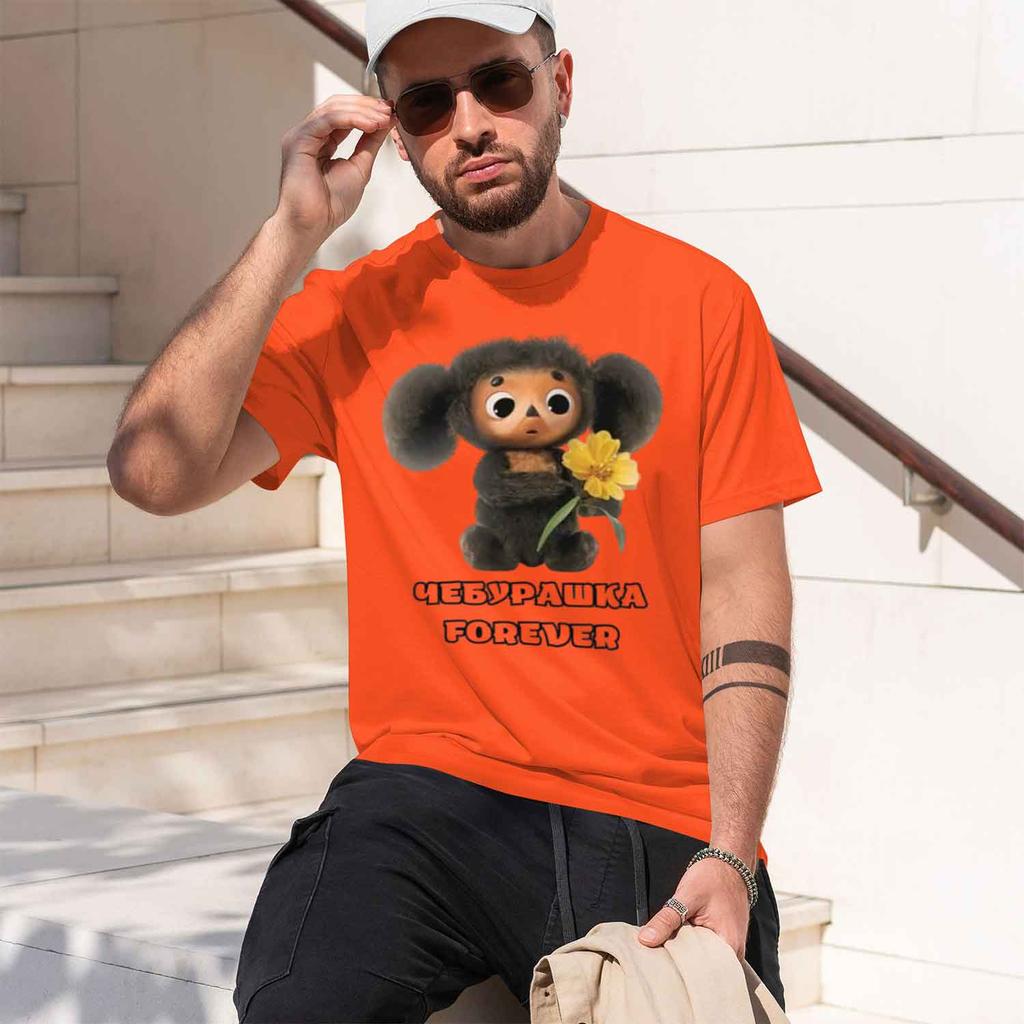 Cute Coon Character Unisexs Tshirt Cheburashka Forever Summer Casual Wear Gift For And Fans 2026 New Model Shortsleeve Crewneck