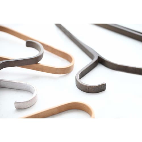 GUDEE Life CAKON Bamboo Hanger, Wooden, 3kg Weight Capacity, Natural Bamboo Design, Shabby White (Set of 3)