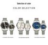 Orologi al Quarzo Impermeabili per Coppia Oufanni con Doppio Calendario e Bracciale in Acciaio Luminoso