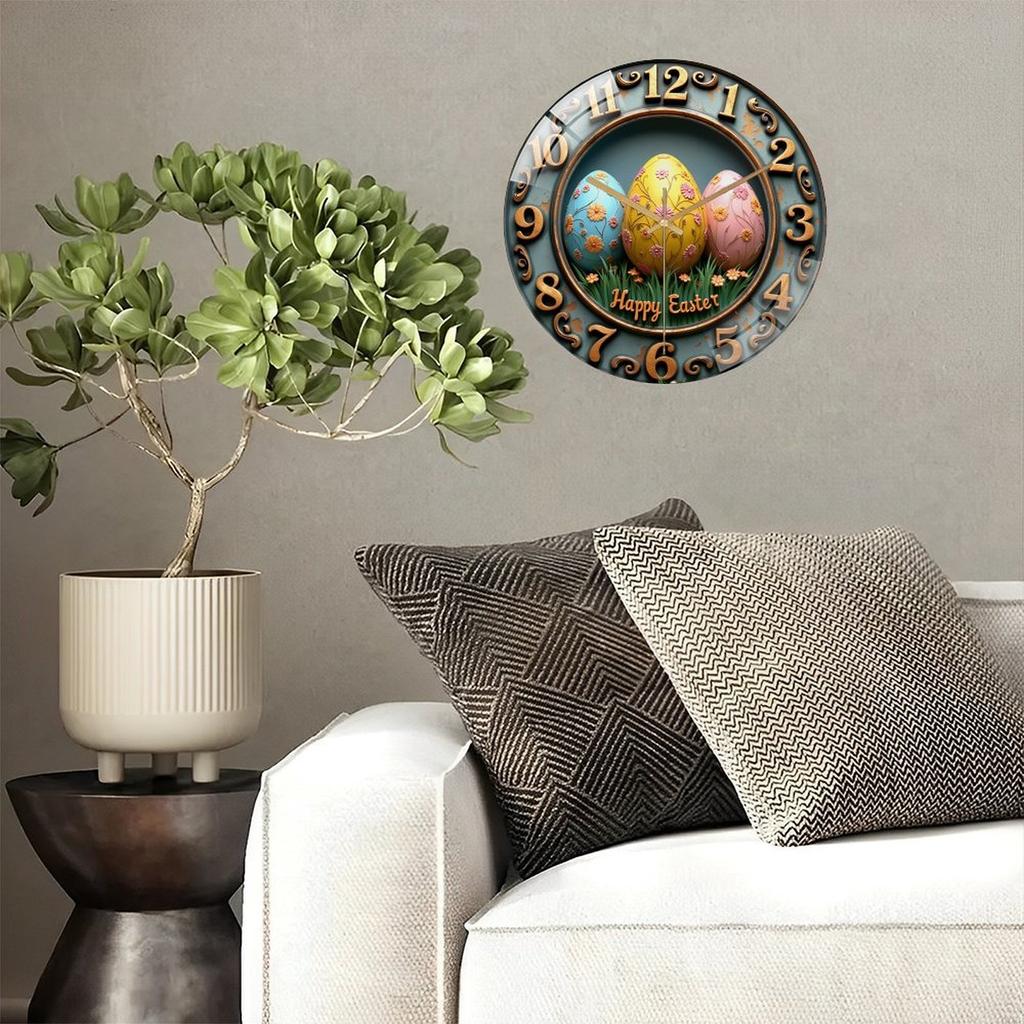 12 Inch Diameter Glass Wall Clock for Lovers of Clean, Uncluttered Aesthetics