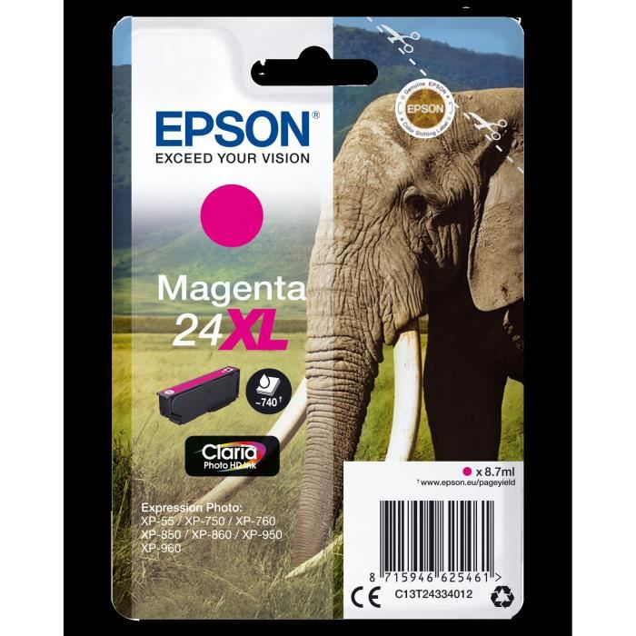 Epson T2433 XL Magenta Ink Cartridge - Elephant (C13T24334012)
