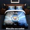 Manchester City Design Bed Bedding Set 1 Duvet Cover + 2 Pillowcases Soft Breathable Household Bed Linens