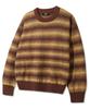 TRILLION Washable Gradient Stripe Crewneck Knit_Brown