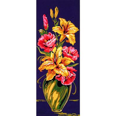 Antik kanvas Blommor 25x60cm