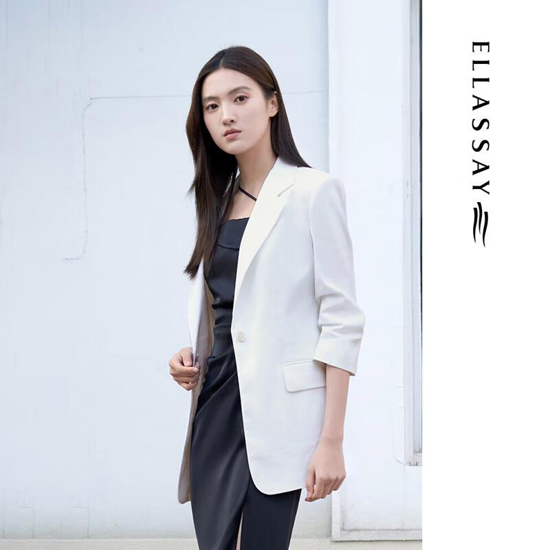 ELLASSAY Women s Summer Cotton Linen Blend Blazer S