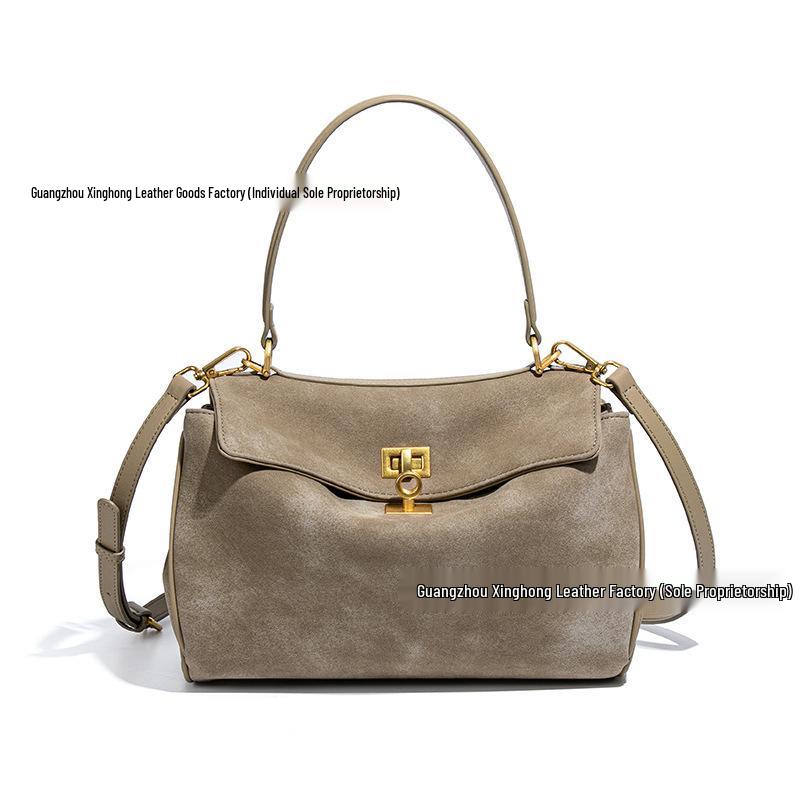 

High-End Women s Large Capacity Suede Tote Bag - Versatile Kelly Bag for Autumn/Winter 26cm*7.5cm*16cm