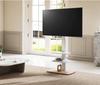 FITUEYES TV TV Compatible with Inch Height Load Capacity Wood Wooden Bottom 2 Middle Shelves White Stand, Wall-mounted Stand, 32-70 TVs, Adjustable,