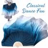 Long Silk Hand Dye Folding Fan Half Circle Belly Dance Fan Durable Classical Dance Fan  For Women