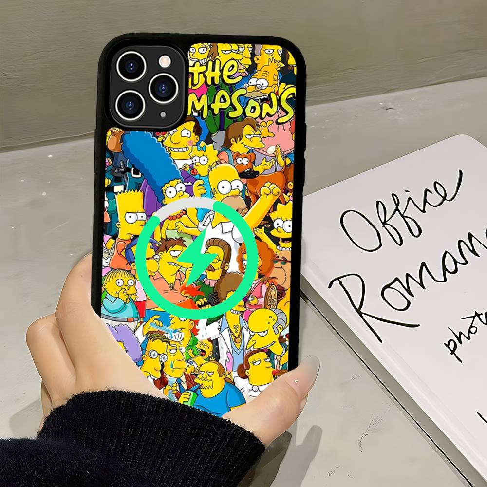 Funny Cartoon S-Simpsons Phone Case For IPhone 17 Air 16 15 14 13 12 11 Pro Max Plus For Magsafe Wireless Charge Cover