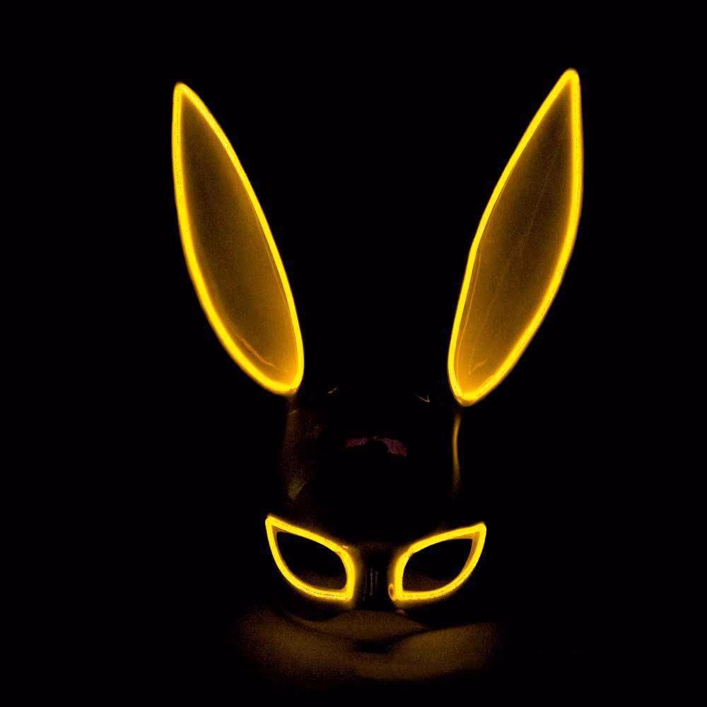 Headwear Mask Bunny Mask LED Light Party Props Led Light up Mask Party Mask Props Cosplay Mask