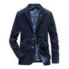 Giacca Suit Casual Retro in Velluto a Coste Autunno/Inverno con Revers Piatto in Cotone 58179