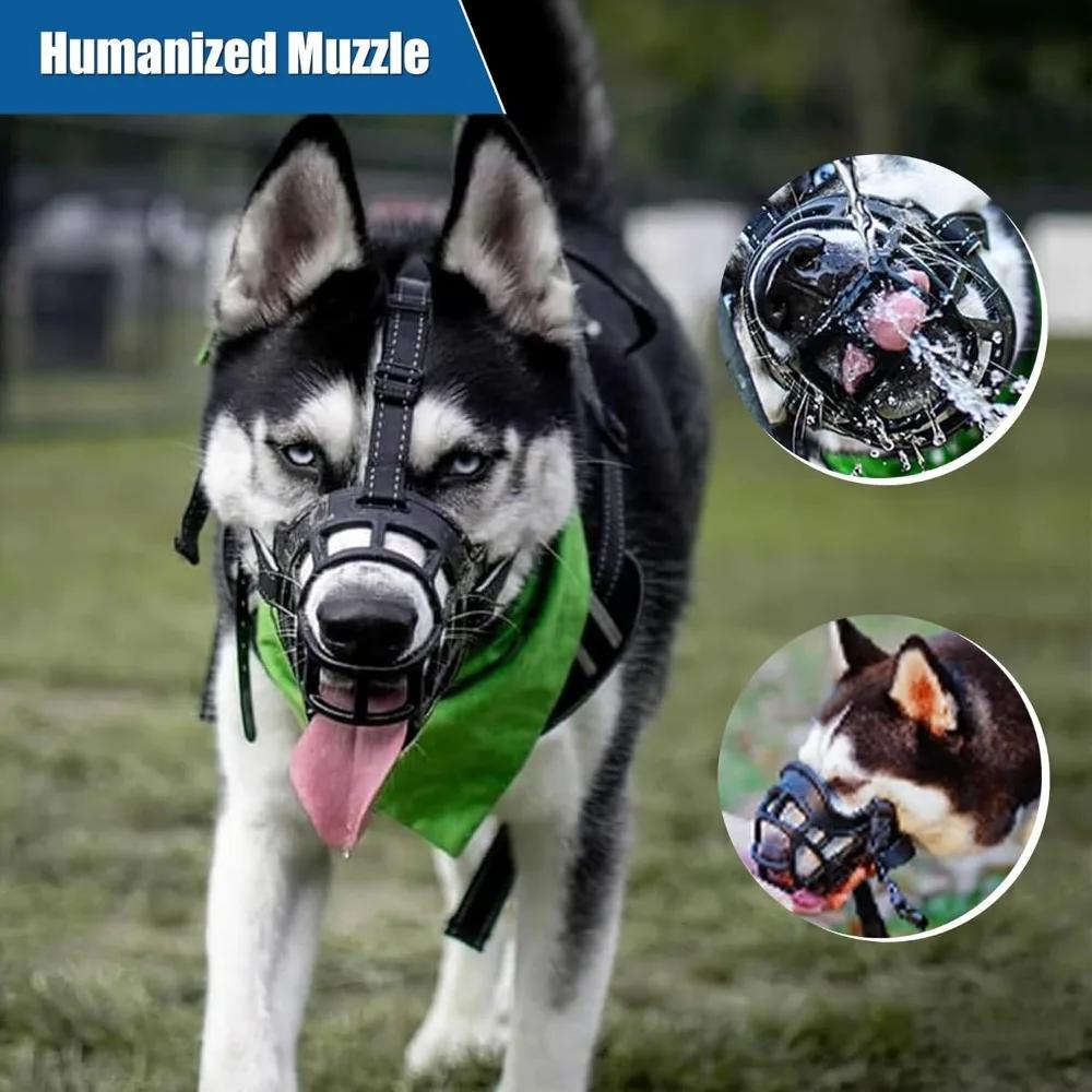 Anti-Bell-Maulkorb für Haustiere Reflektiert Licht Hundemaulschutz Abdeckung Bequemer Atmungsaktiver Korbmaulkorb Gegen Beißen Bellen Hundemaske