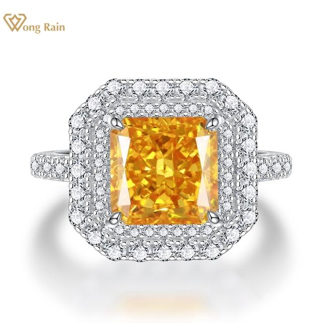 

Wong Rain Винтажное обручальное кольцо из 100% стерлингового серебра 925 пробы с измельченным льдом 6CT AAAAA с цирконами и драгоценными камнями для женщин, ювелирные изделия US 5.5 жёлтый