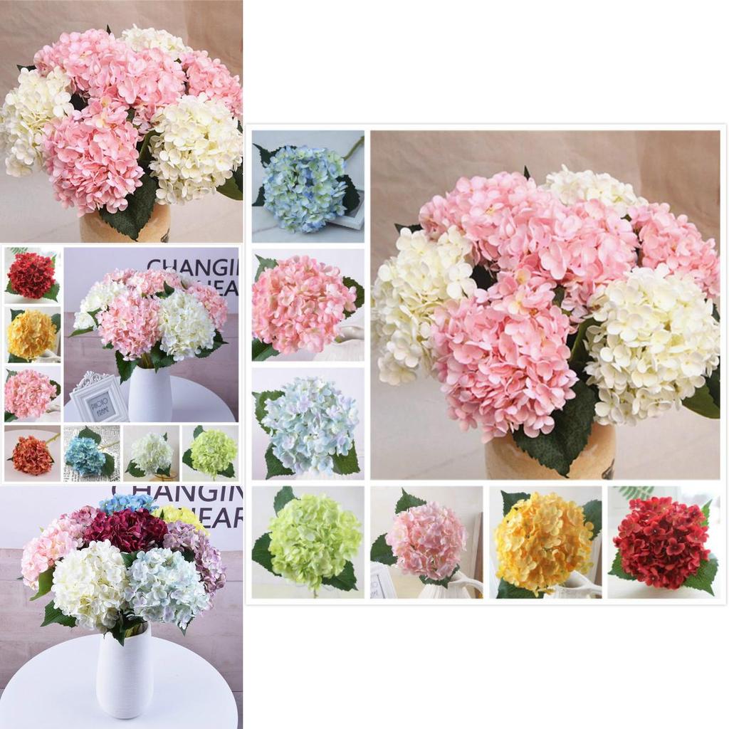 Elegant Faux Artificial Silk Hydrangea Bouquet For Stunning Home And Wedding Decor