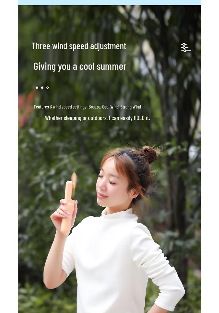 Portable USB Mini Fan: Lightweight, Rechargeable, Silent, and Long Battery Life Folding Design.