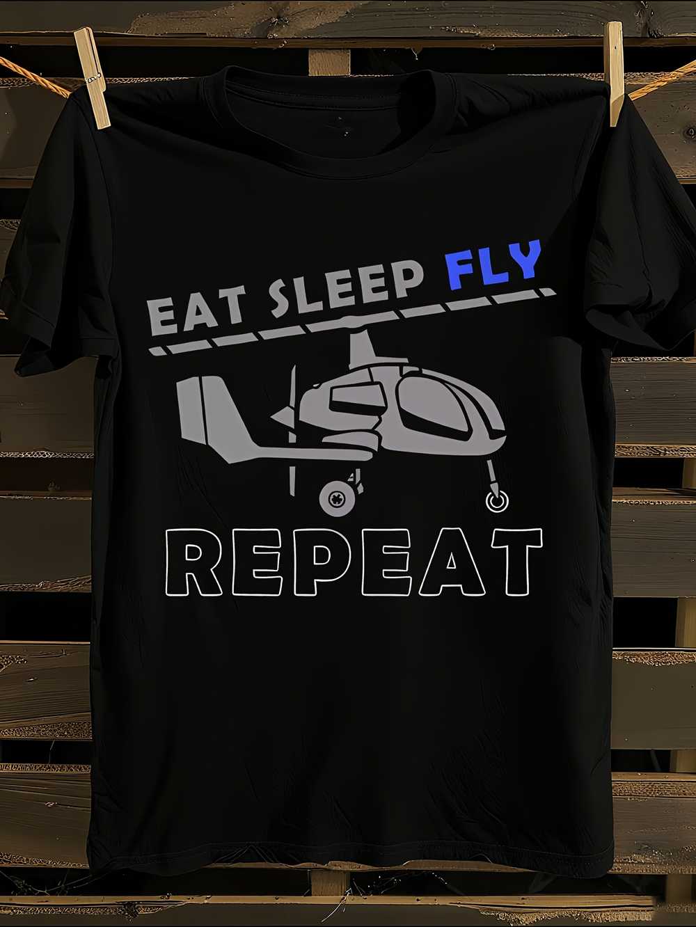 

& WoGyrocopter Pilot Aviation Graphic T-Shirt XL
