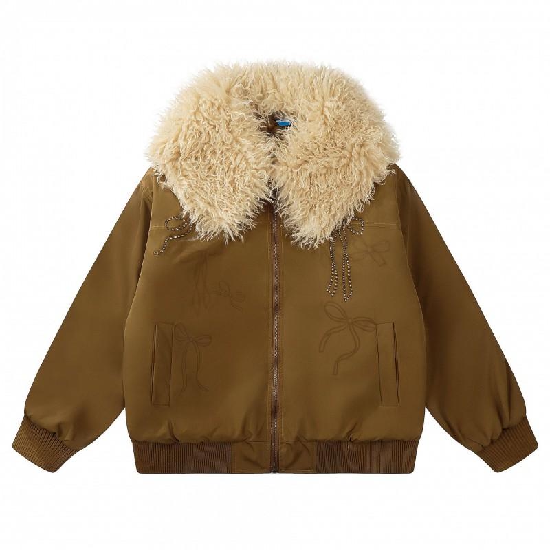 Winter Puffer Coat Teens Loose Fit Mid-Length Casual Zipper No Hood
