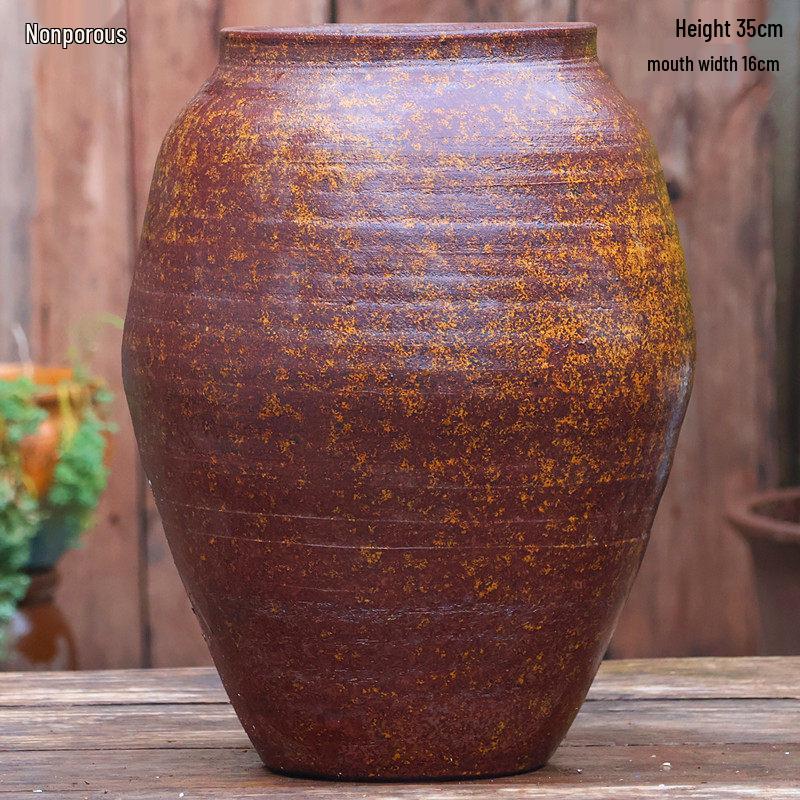 Handmade Ceramic Water Feature Pot for Courtyard Landscaping - Large Hydroponic Flower Jar