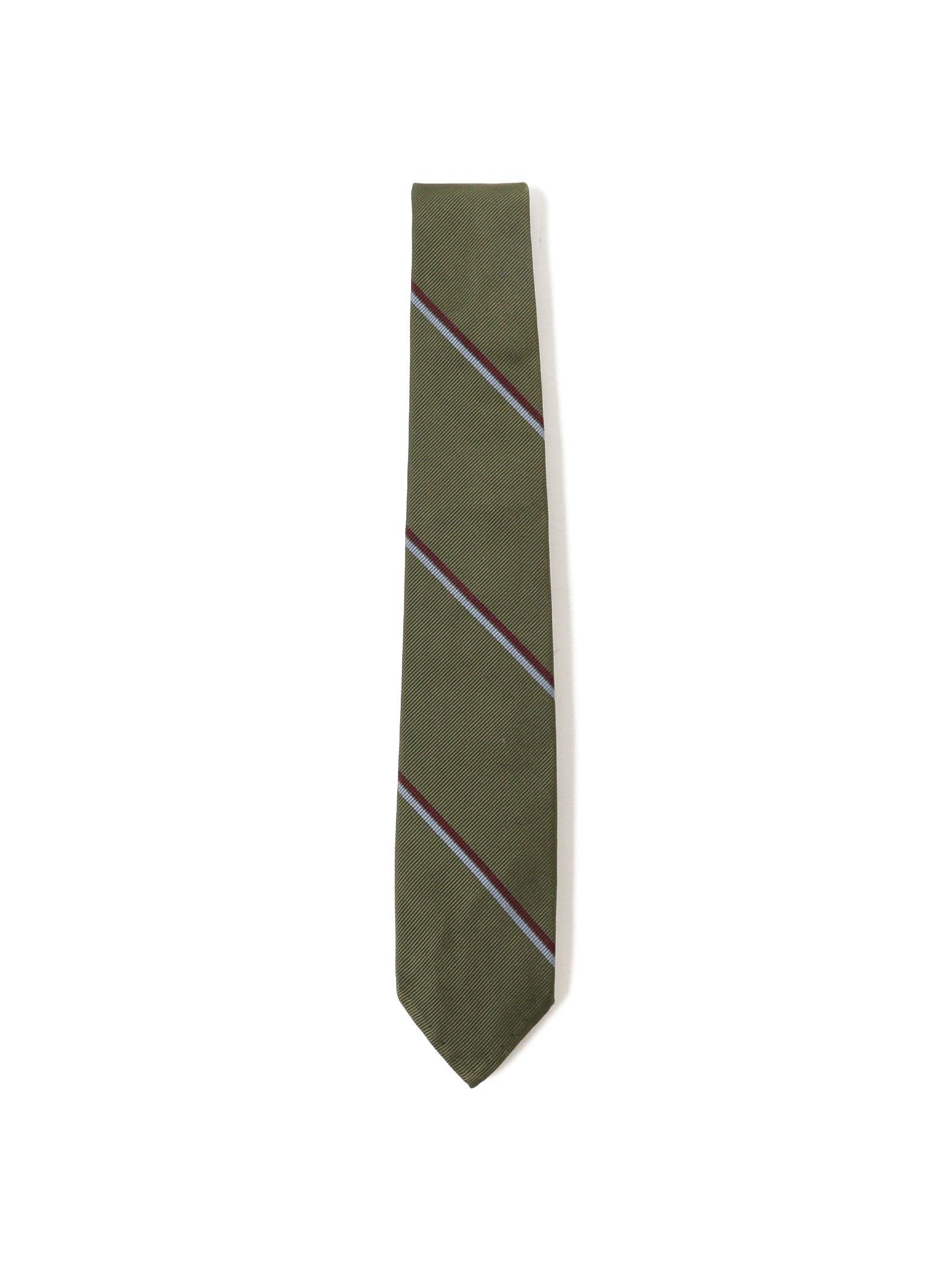 [BEAMS PLUS] Silk Wide Regimental Tie for Men, Green, Free Size, 38440015107