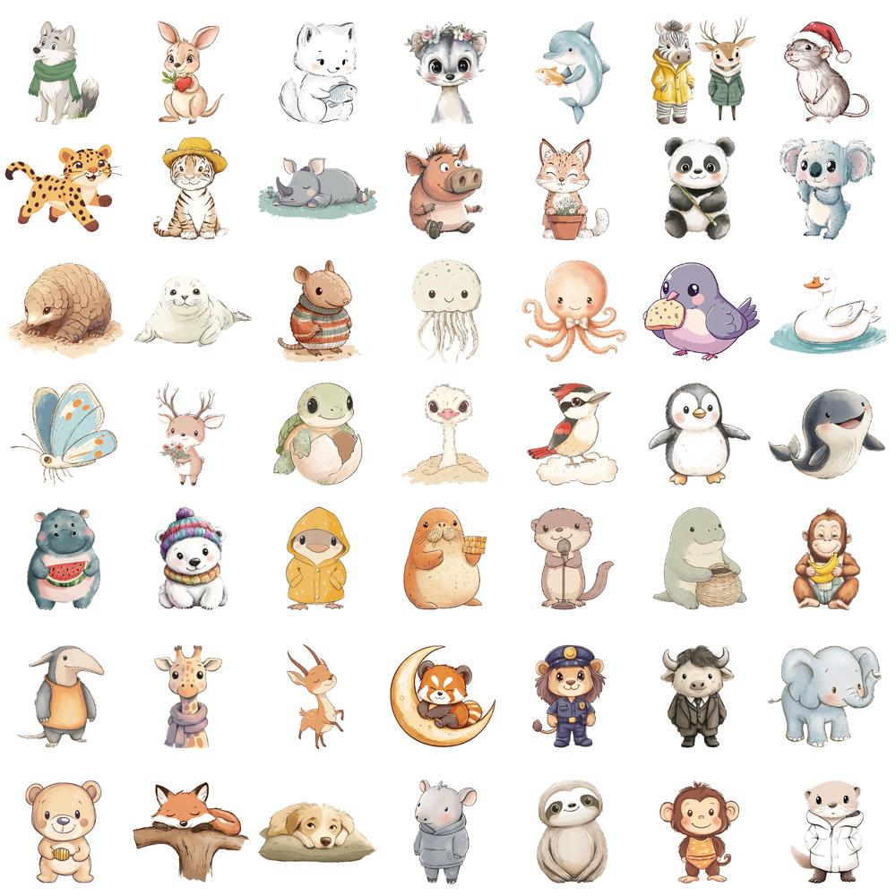 50PCS Comfortable Animal Symbols Stickers Notebooks Luggage Cartoon Personalized Laptop Gift Case DIY Phone Waterproof Sticker