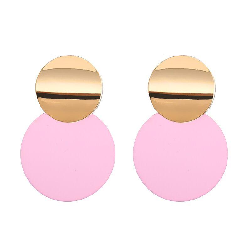 Round Sequin Dangle Earrings for Women Colorful Punk Metal Long Drop Earring Female Statement Bohemian Jewelry Gift