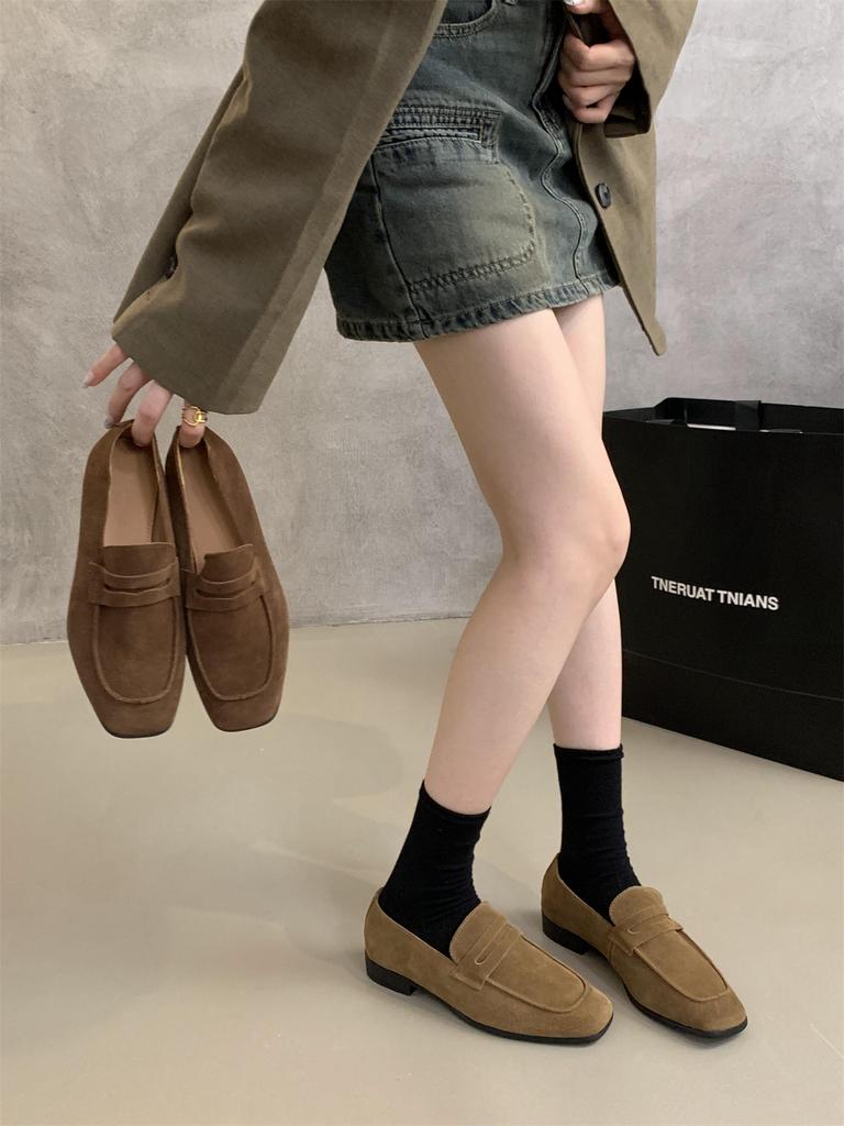 Slip on Loafers for Women Elegant French Flats Shoes Leather Daily Maternity Driving Shoes Autumn New Thomas Shoes Zapatos Mujer