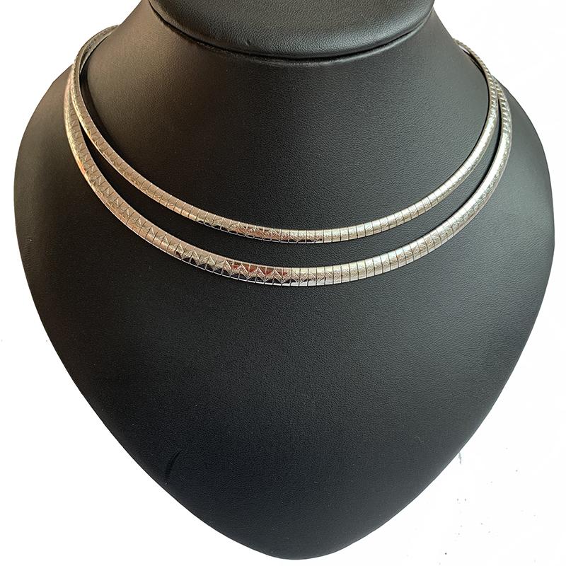 

Женский чокер из нержавеющей стали с милым цирконом, ожерелье золотого цвета с волнистой текстурой песка, колье с цепочкой-звеньями, новый стиль для девушки 6mm45CM медный