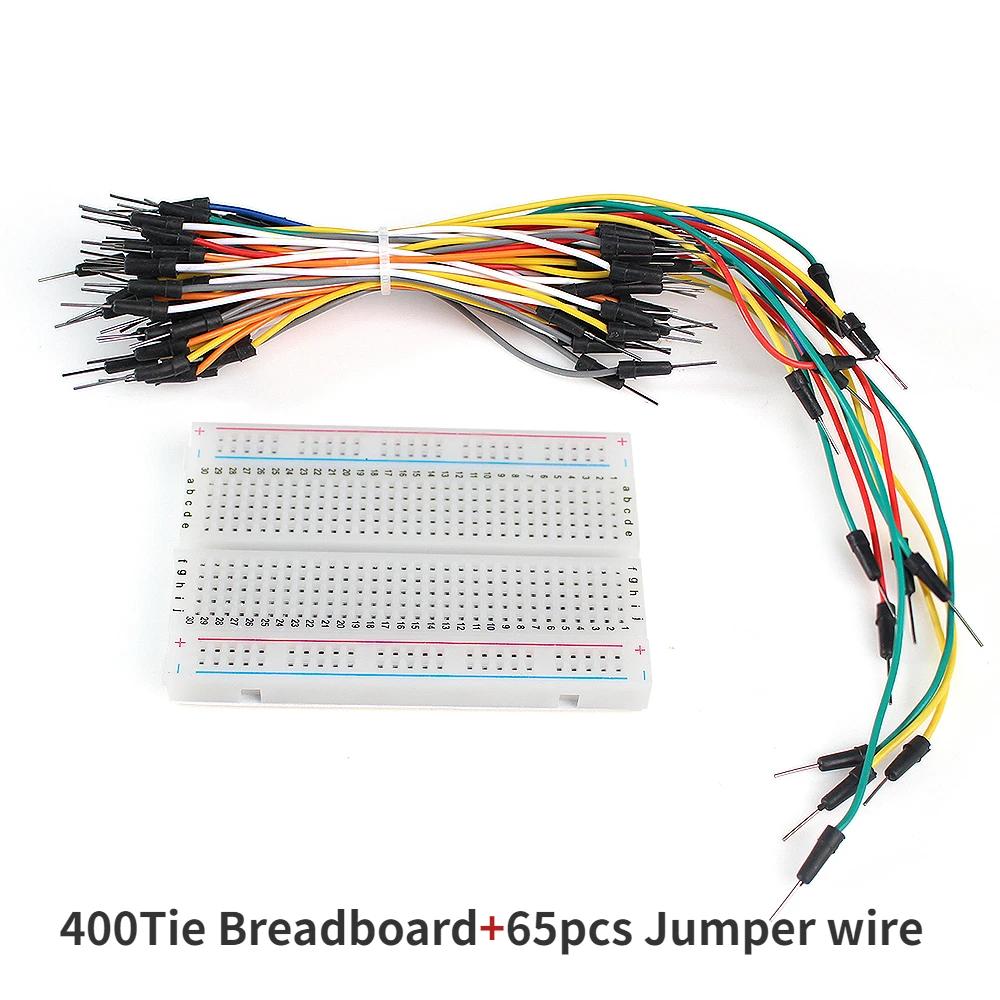 MB102 Breadboard Stromversorgungsmodul 3,3V/5V MB-102 830 Punkte Prototypen-Breadboard + 65 Stück Jumper-Kabel DIY für Arduino-Kit