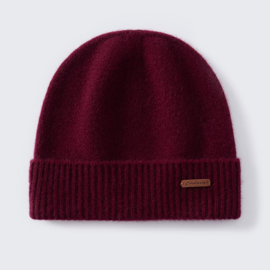 Winter New Warm% Pure Cashmere Hat Men's and Women's Knitted Wool Hat Casual Hat Outdoor Cold Hat